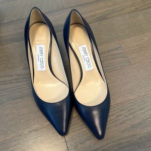 Jimmy Choo brand new navy leather 60 pumps size 36